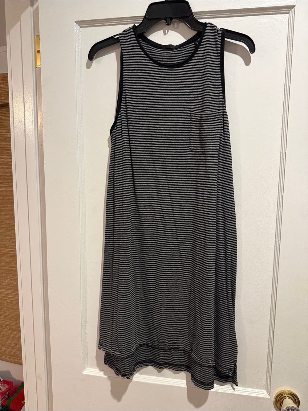 ATM Anthony Thomas Melillo Black and White Striped Sleeveless Dress size M